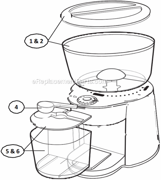 Page A Diagram and Parts List for  Mr Coffee Coffee Grinder